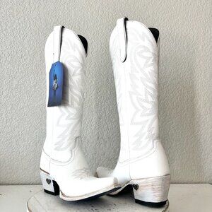 Lane MEGAN MORONEY Smokeshow Womens Cowboy Boots 5 White Western Cowgirl Tall